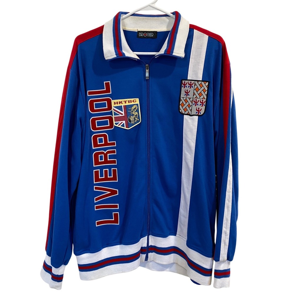 Vintage Liverpool FC Track Jacket‎ Zip Up Blue Red White HKTBC Soccer Mens L